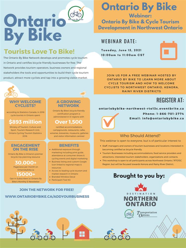 Flyer about Ontario By Bike webinar